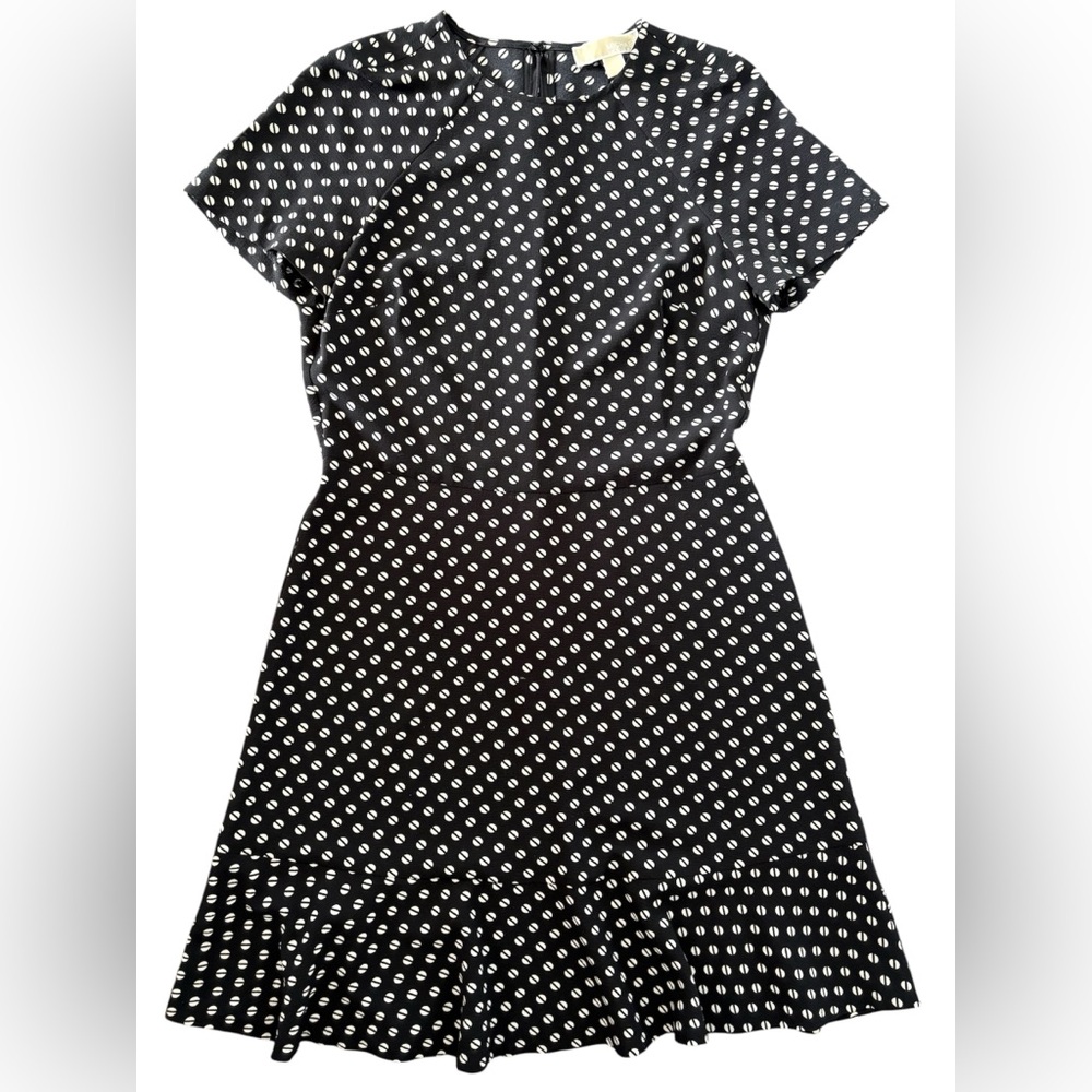Michael Kors Black and White Patterned Midi Dress size 4